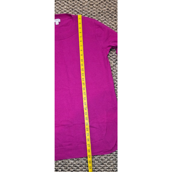 J.Crew Pink Long Sleeve Crewneck Sweater Small Merino Wool Blend Tunic Top - Picture 5 of 8